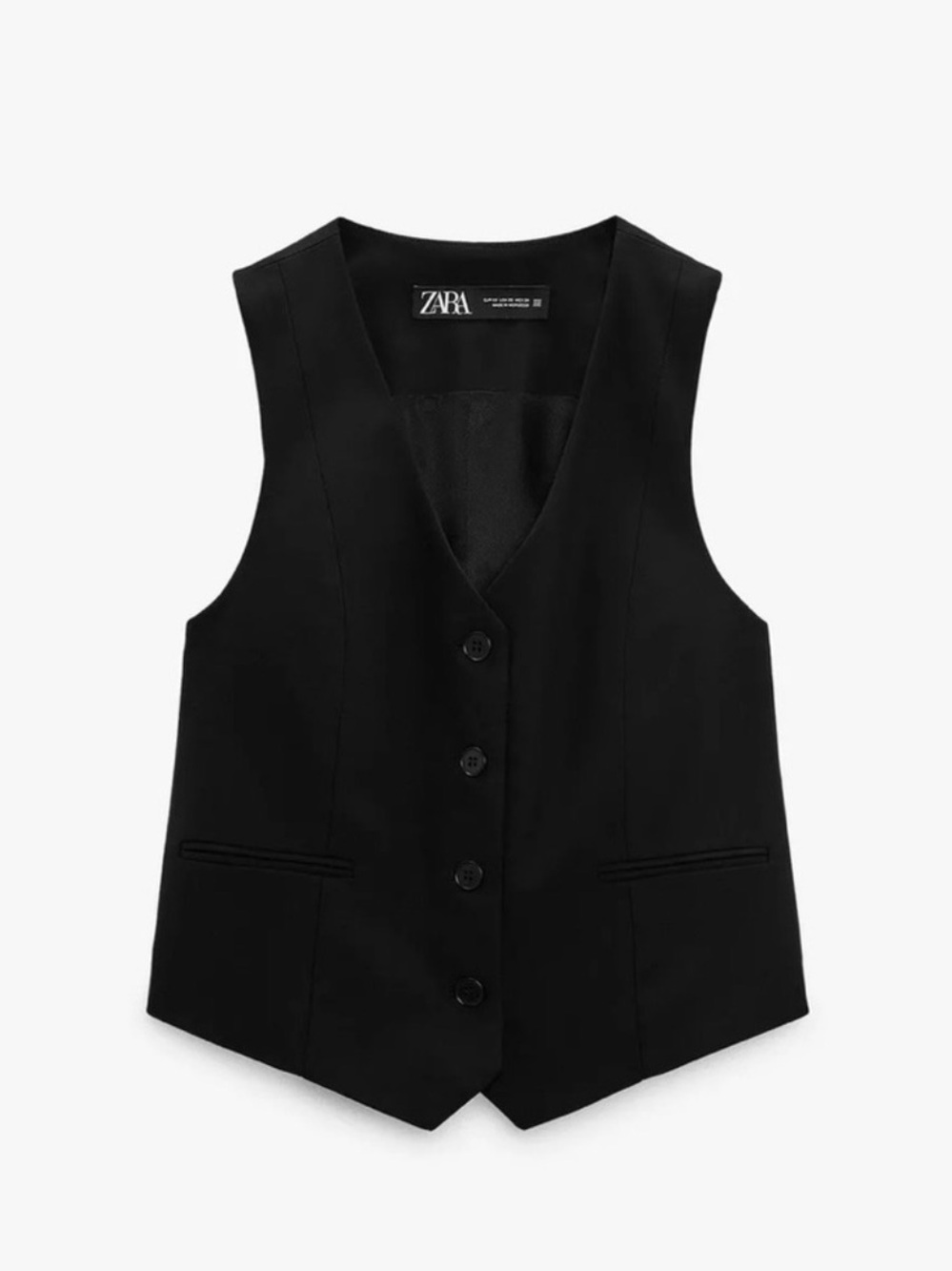 ZARA Black Button-Front Women's Vest